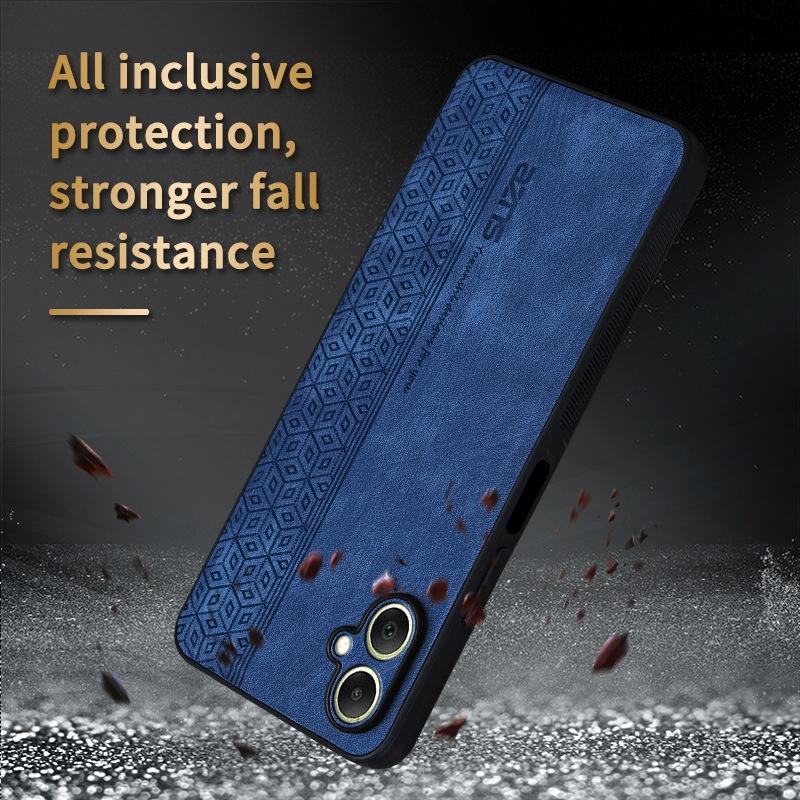 For Galaxy A08 5G / A08 4G AZNS 3D Embossed Skin Feel Phone Case(Black)
