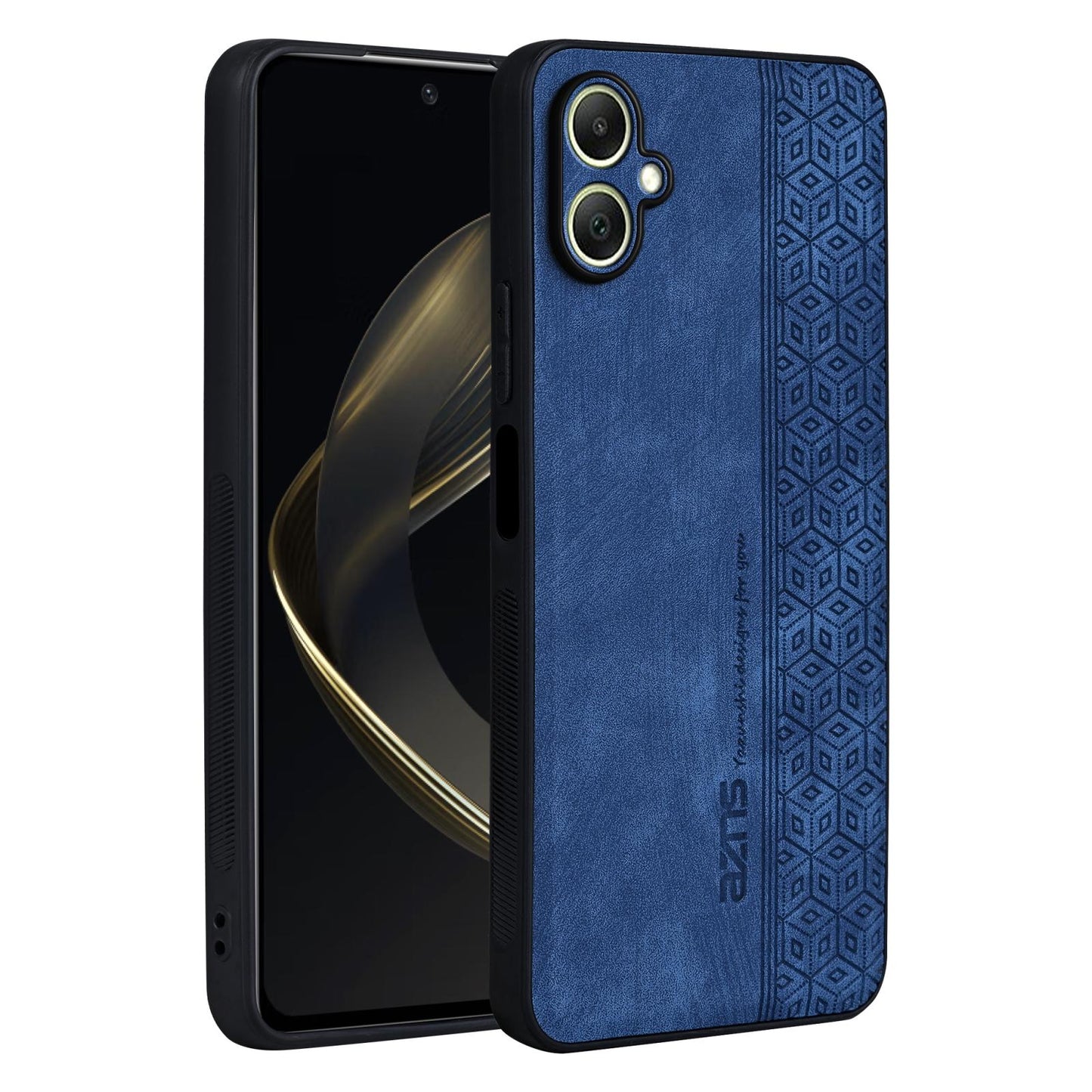 For Galaxy A08 5G / A08 4G AZNS 3D Embossed Skin Feel Phone Case(Sapphire Blue)