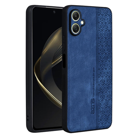 For Galaxy A08 5G / A08 4G AZNS 3D Embossed Skin Feel Phone Case(Sapphire Blue)