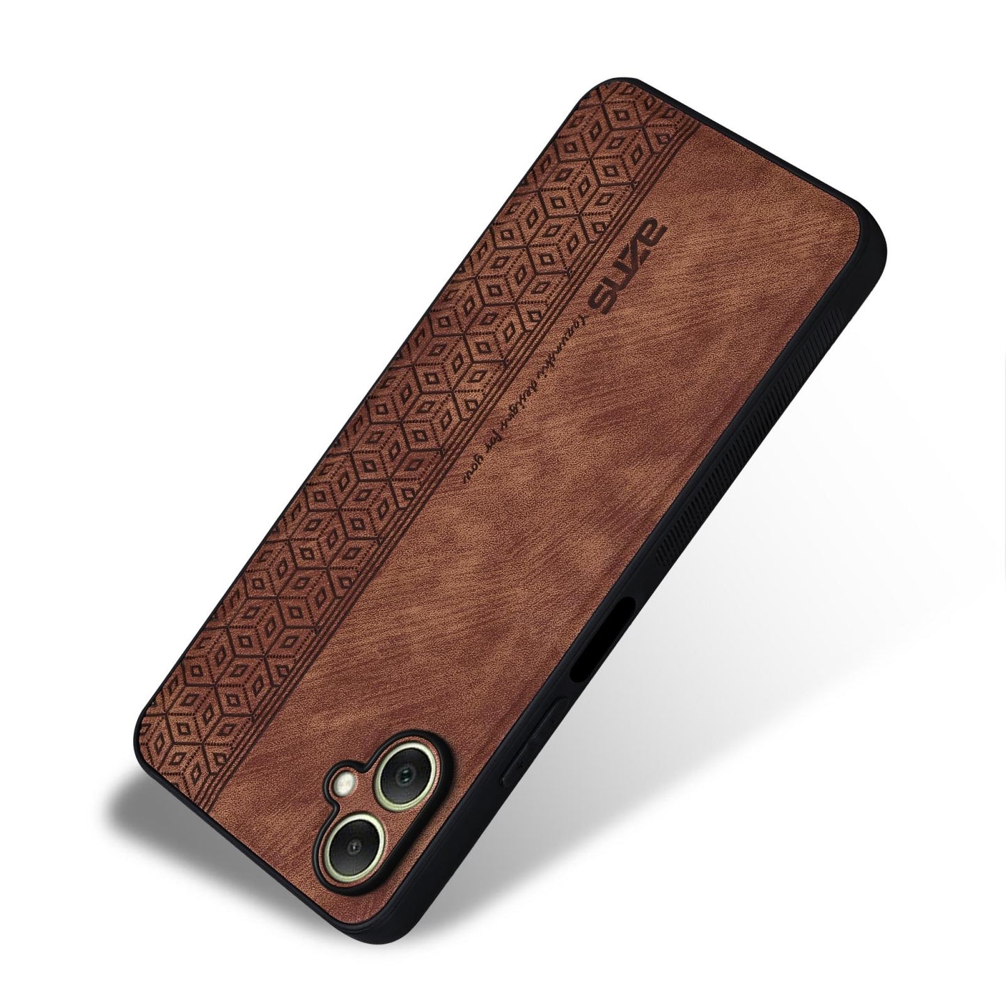 For Galaxy A08 5G / A08 4G AZNS 3D Embossed Skin Feel Phone Case(Brown)