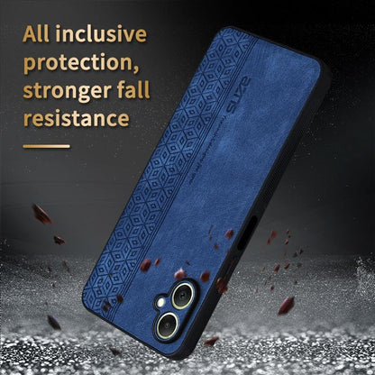 For Galaxy A08 5G / A08 4G AZNS 3D Embossed Skin Feel Phone Case(Brown)