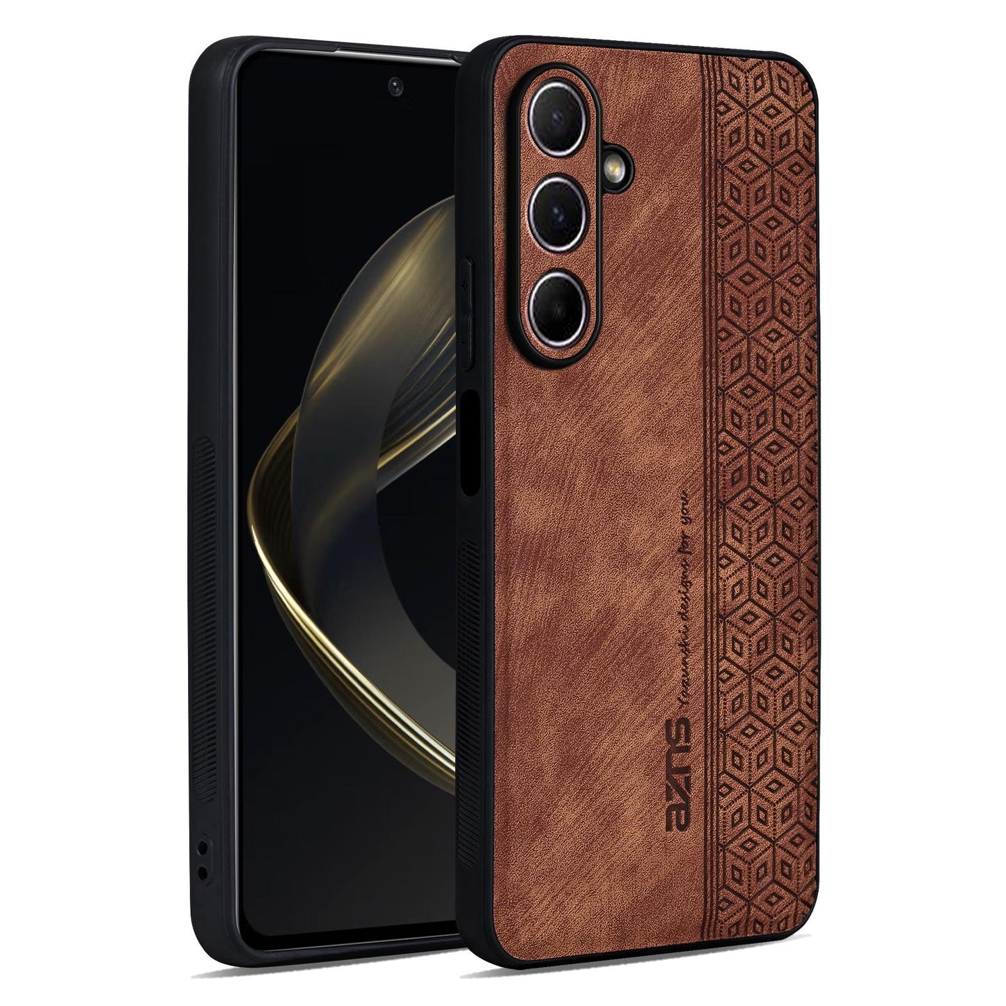 For Galaxy A18 5G / A18 4G AZNS 3D Embossed Skin Feel Phone Case(Brown)