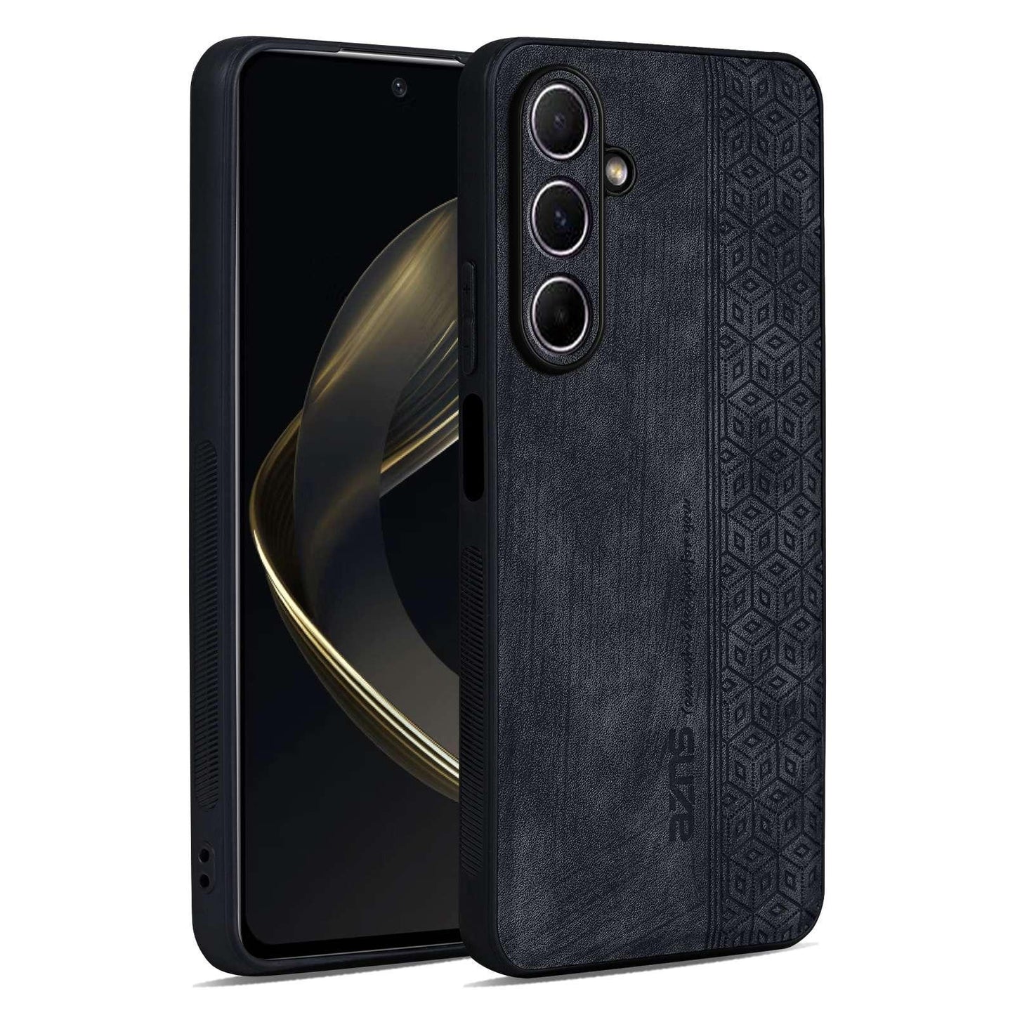 For Galaxy A27 5G AZNS 3D Embossed Skin Feel Phone Case(Black)