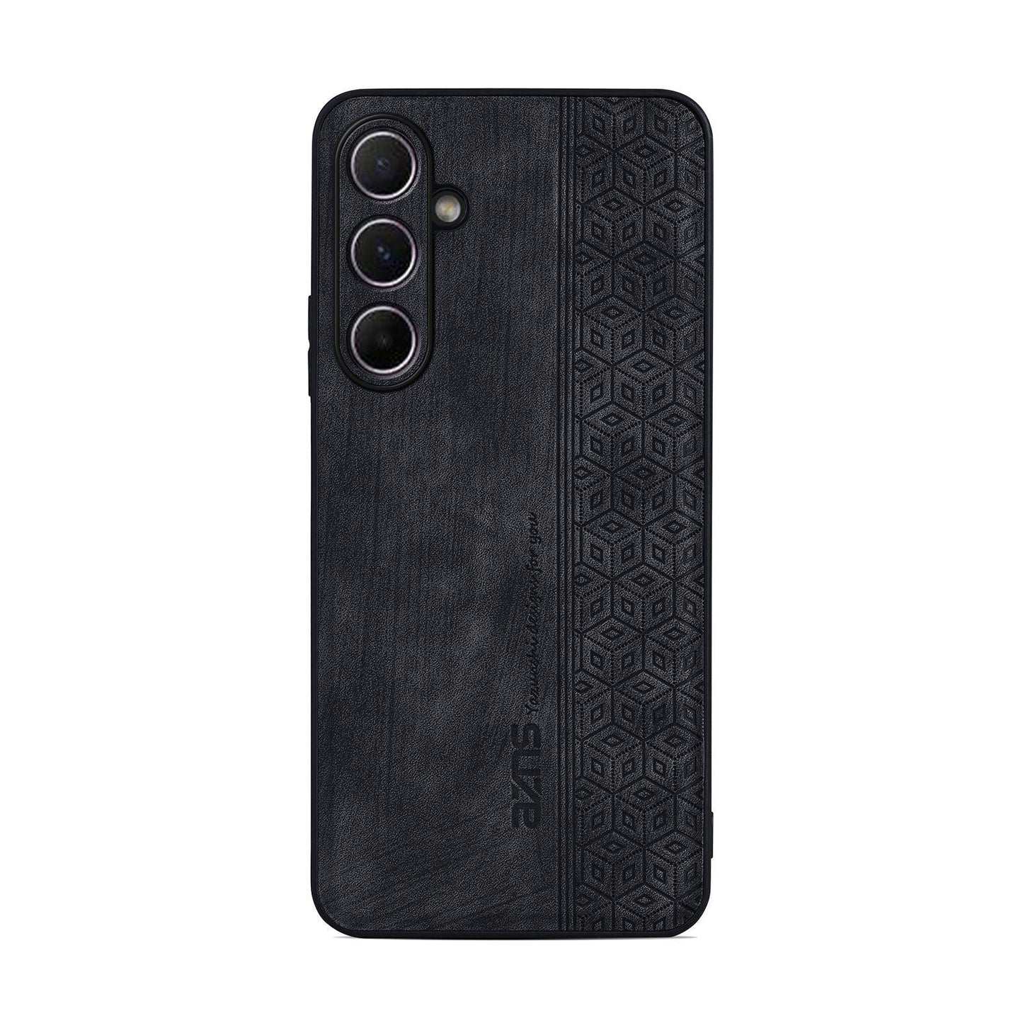 For Galaxy A27 5G AZNS 3D Embossed Skin Feel Phone Case(Black)