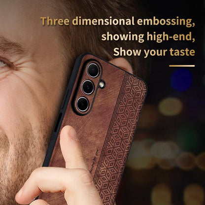 For Galaxy A27 5G AZNS 3D Embossed Skin Feel Phone Case(Sapphire Blue)