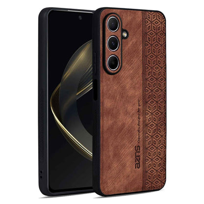 For Galaxy A27 5G AZNS 3D Embossed Skin Feel Phone Case(Brown)