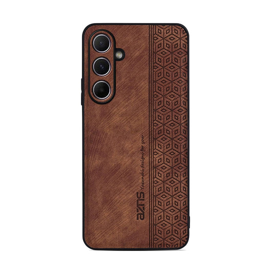 For Galaxy A27 5G AZNS 3D Embossed Skin Feel Phone Case(Brown)