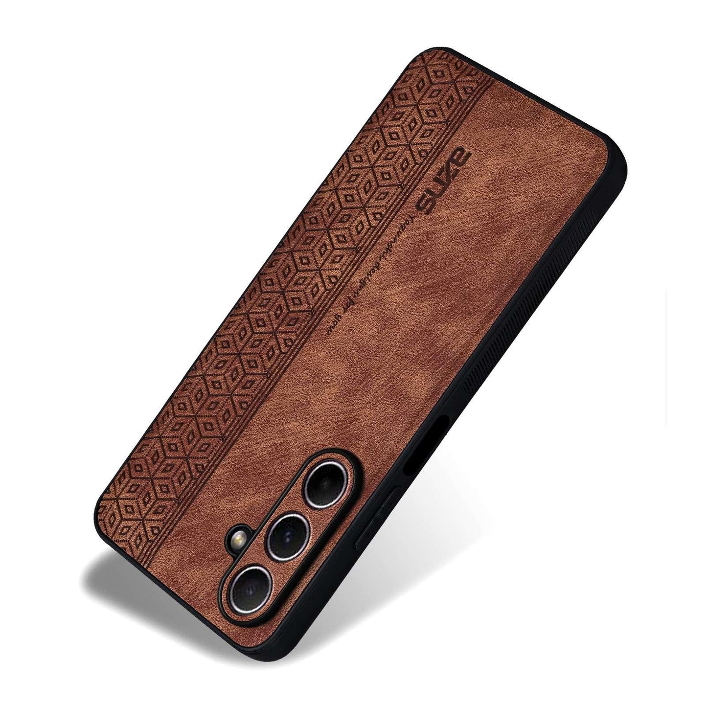 For Galaxy A27 5G AZNS 3D Embossed Skin Feel Phone Case(Brown)