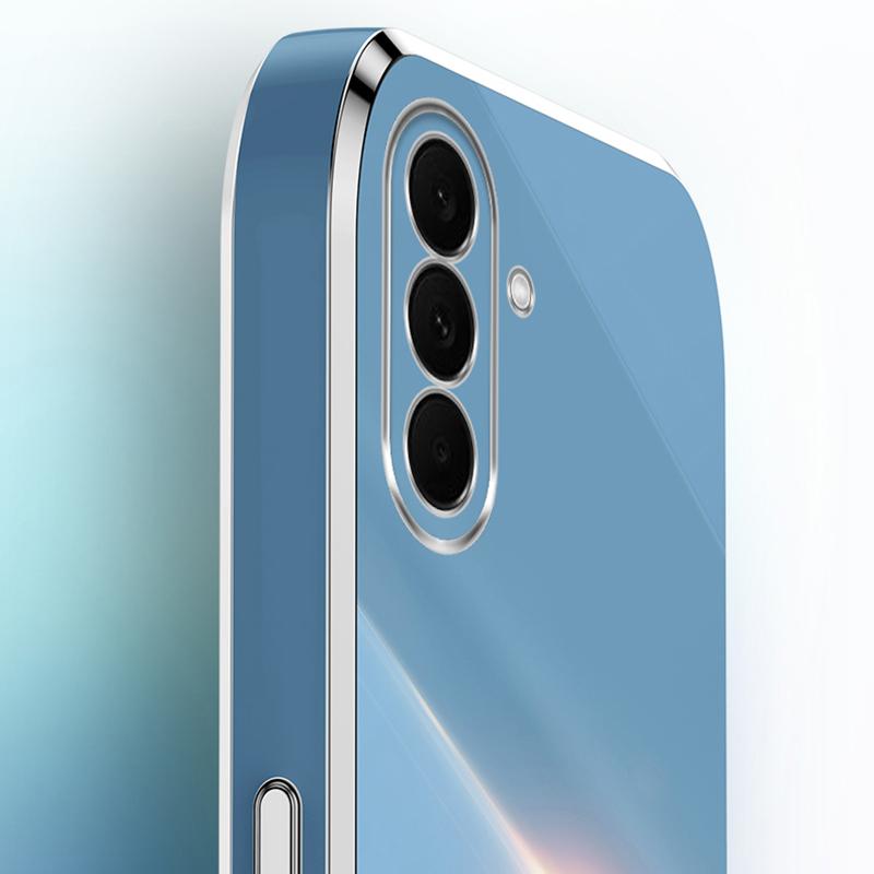 For Galaxy A27 5G XINLI Straight Edge 6D Electroplate TPU Phone Case with Ring Holder - Celestial Blue - EDA007031210E