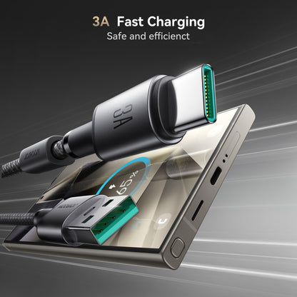 JOYROOM S-A50 3A 480Mbps Fast Charging Data Cable, USB-A to Type-C Cable, Length: 1.2m(Dark Gray)