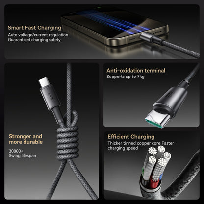 JOYROOM S-A50 3A 480Mbps Fast Charging Data Cable, USB-A to Type-C Cable, Length: 1.2m(Dark Gray)