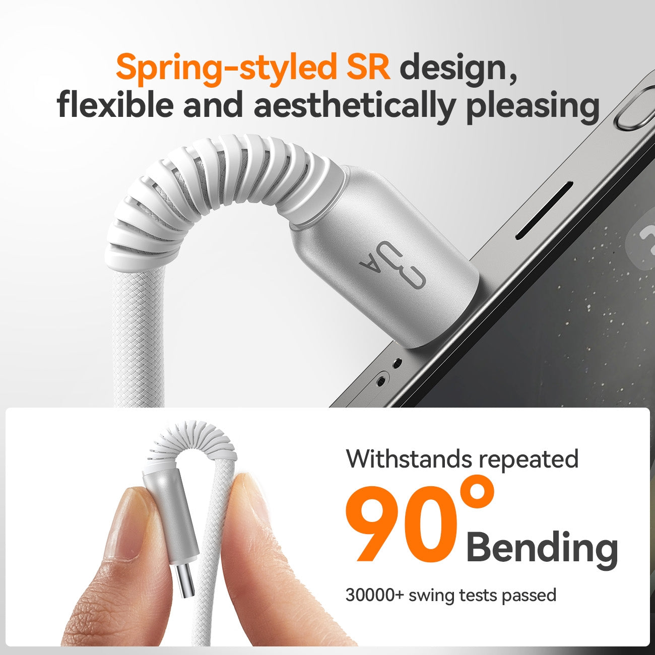 JOYROOM S-A51 Cutting-Edge Series 3A Fast Charging Data Cable, USB-A to Type-C Cable, Length: 1.2m(Light Gray)