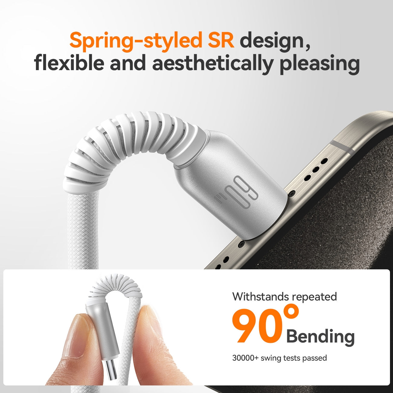 JOYROOM S-A51 Cutting-Edge Series 3A Fast Charging Data Cable, Type-C to Type-C Cable, Length: 1.2m(Light Gray)