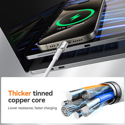 JOYROOM S-A51 Cutting-Edge Series 3A Fast Charging Data Cable, Type-C to Type-C Cable, Length: 1.2m(Light Gray)