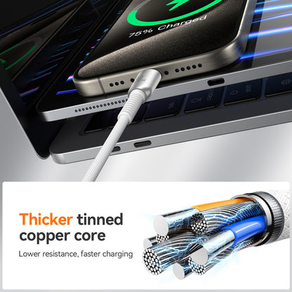 JOYROOM S-A51 Cutting-Edge Series 3A Fast Charging Data Cable, Type-C to 8 Pin Cable, Length: 1.2m(Light Gray)