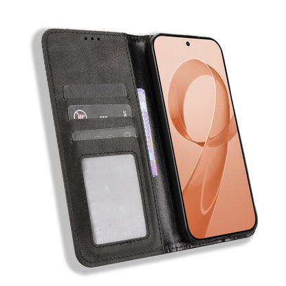 For Redmi K90 Pro Max 5G / Poco F8 Ultra Magnetic Buckle Retro Texture Leather Phone Case(Black)