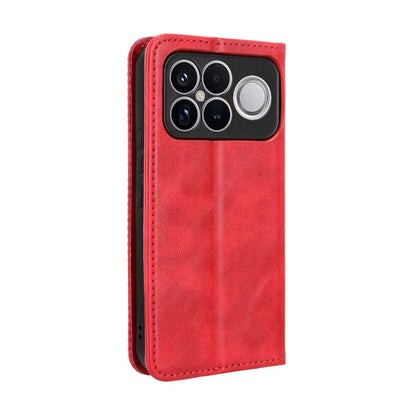 For Redmi K90 Pro Max 5G / Poco F8 Ultra Magnetic Buckle Retro Texture Leather Phone Case(Red)
