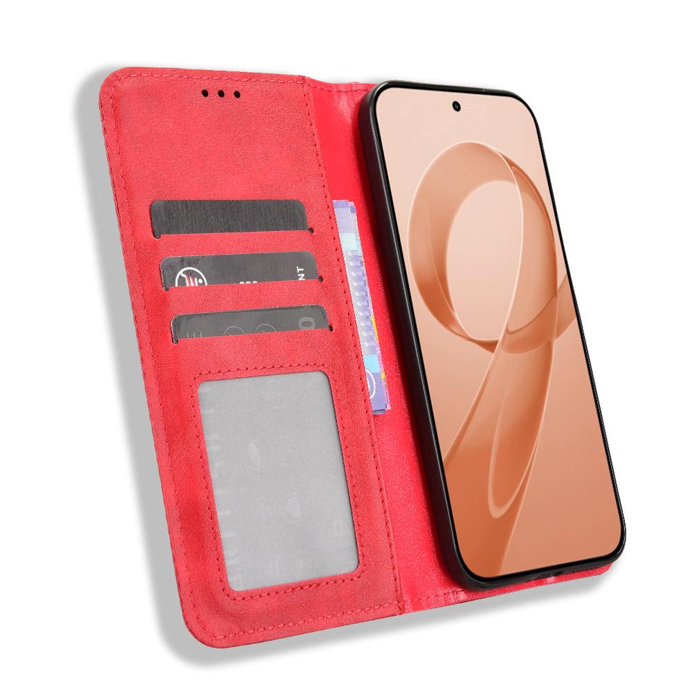 For Redmi K90 Pro Max 5G / Poco F8 Ultra Magnetic Buckle Retro Texture Leather Phone Case(Red)