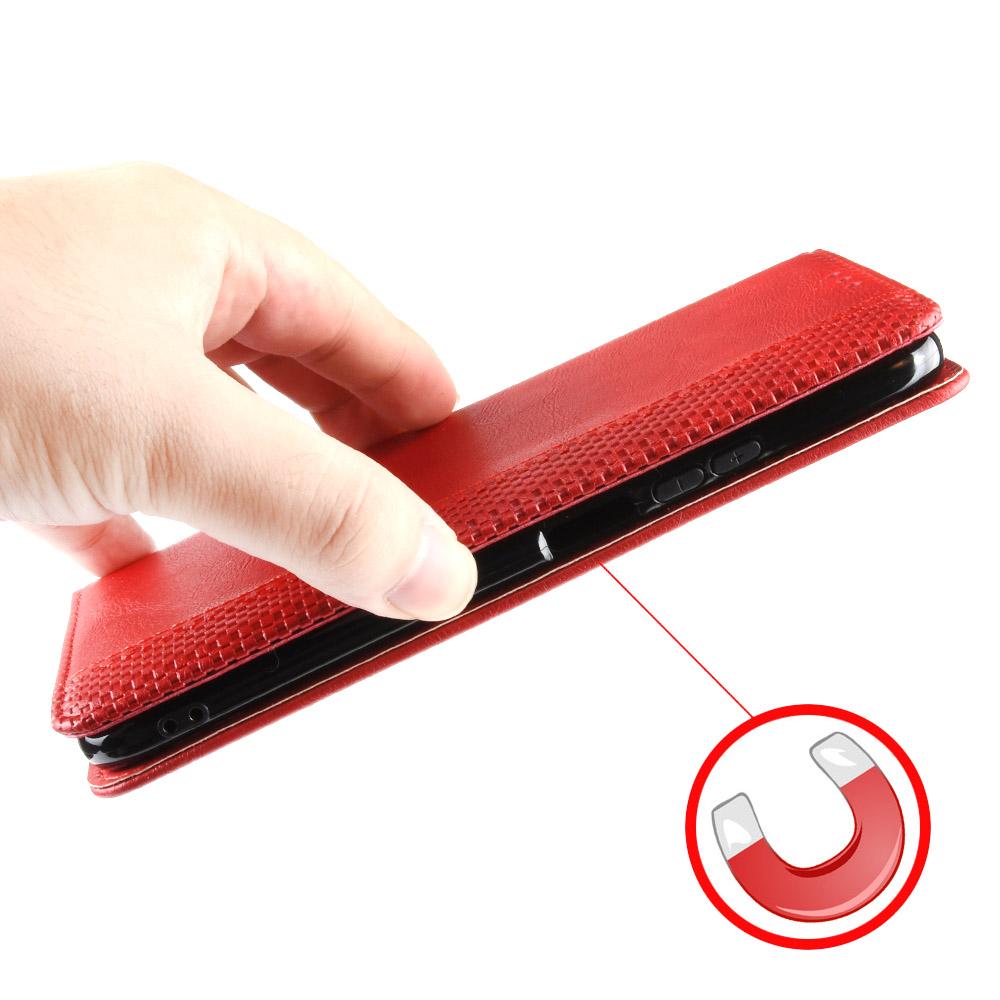 For Redmi K90 Pro Max 5G / Poco F8 Ultra Magnetic Buckle Retro Texture Leather Phone Case(Red)