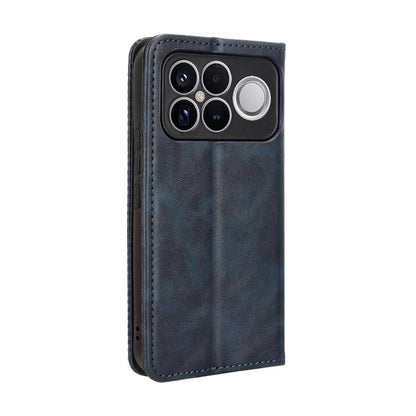 For Redmi K90 Pro Max 5G / Poco F8 Ultra Magnetic Buckle Retro Texture Leather Phone Case(Blue)