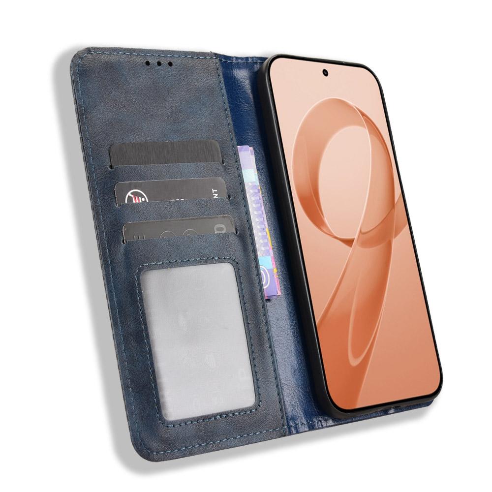 For Redmi K90 Pro Max 5G / Poco F8 Ultra Magnetic Buckle Retro Texture Leather Phone Case(Blue)