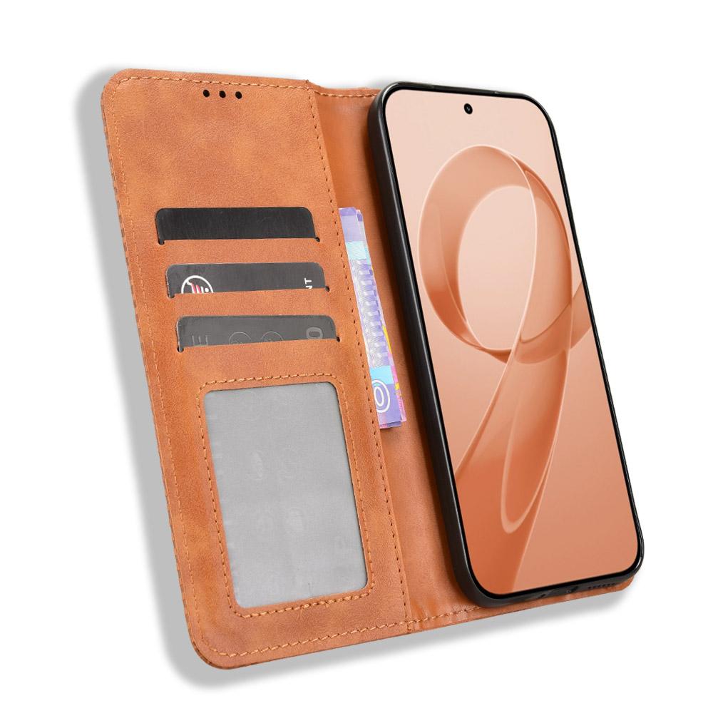 For Redmi K90 Pro Max 5G / Poco F8 Ultra Magnetic Buckle Retro Texture Leather Phone Case(Brown)