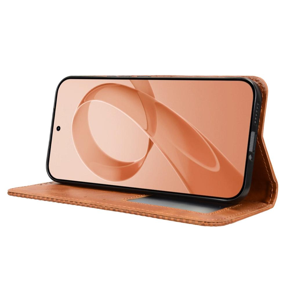 For Redmi K90 Pro Max 5G / Poco F8 Ultra Magnetic Buckle Retro Texture Leather Phone Case(Brown)