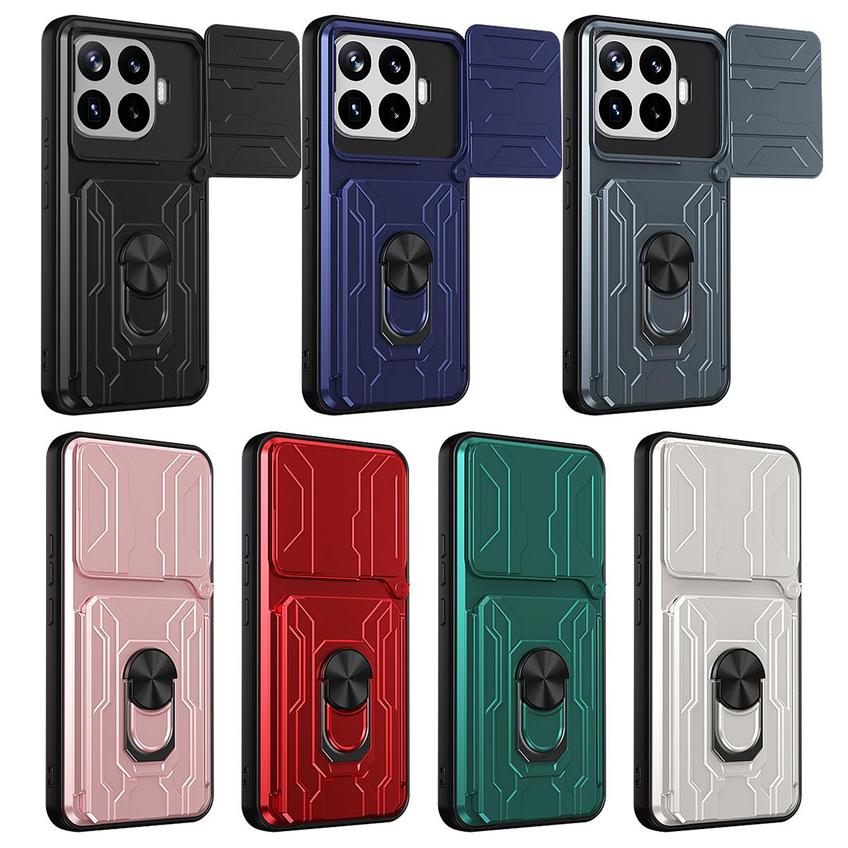 For Xiaomi 17T Pro 5G Sliding Camshield TPU+PC Phone Case with Card Slot - Blue - EDA007054208A