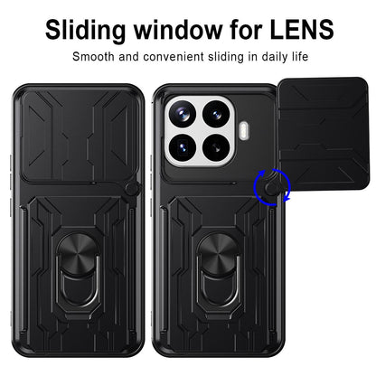 For Xiaomi 17T Pro 5G Sliding Camshield TPU+PC Phone Case with Card Slot - Red - EDA007054208C