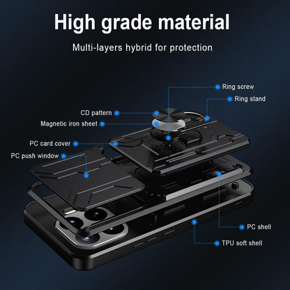 For Xiaomi 17T Pro 5G Sliding Camshield TPU+PC Phone Case with Card Slot - Rose Gold - EDA007054208D