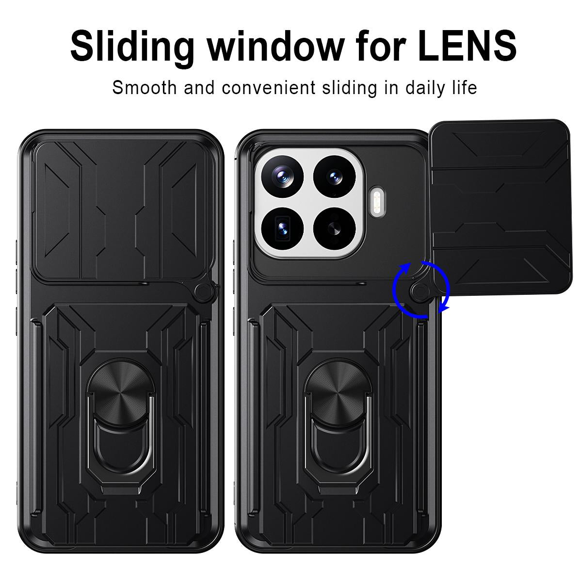 For Xiaomi 17T Pro 5G Sliding Camshield TPU+PC Phone Case with Card Slot - White - EDA007054208G