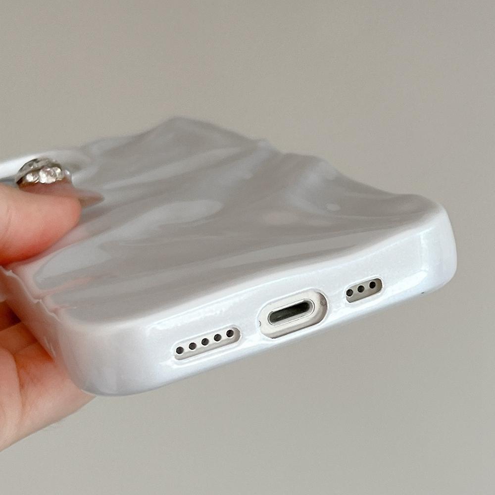 For iPhone 18 Pro Max Water Ripple Electroplating Paint TPU Phone Case - White - EDA007060520A