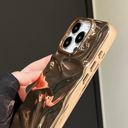 For iPhone 18 Pro Max Water Ripple Electroplating Paint TPU Phone Case - Bright Gold - EDA007060520B