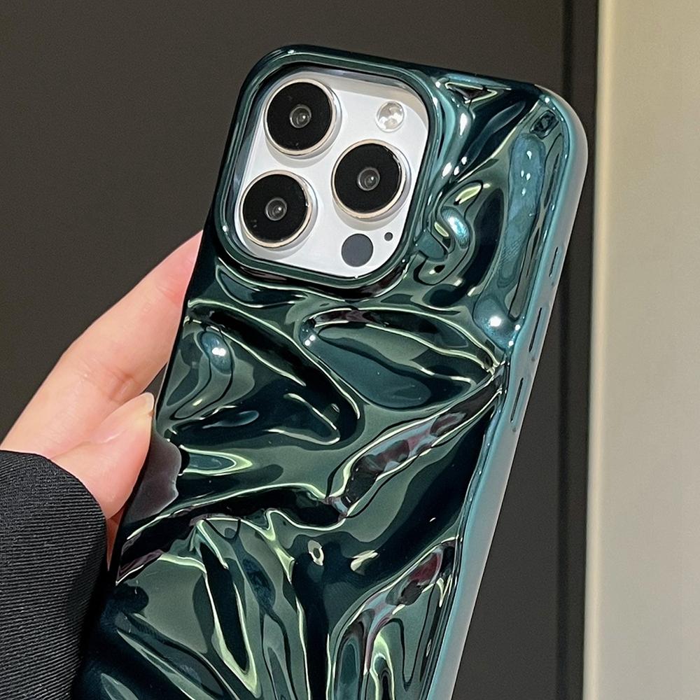 For iPhone 18 Pro Max Water Ripple Electroplating Paint TPU Phone Case - Bright Green - EDA007060520D