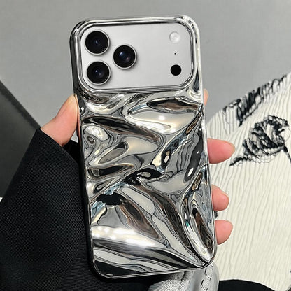 For iPhone 18 Pro Max Water Ripple Electroplating Paint TPU Phone Case - Bright Silver - EDA007060520E