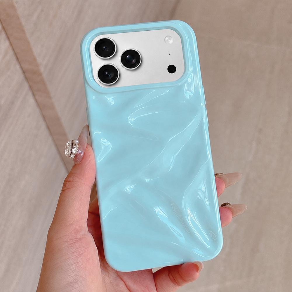 For iPhone 18 Pro Max Water Ripple Electroplating Paint TPU Phone Case - Sky Blue - EDA007060520H