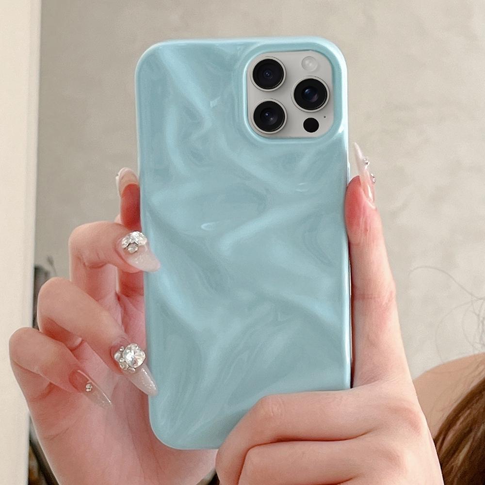 For iPhone 18 Pro Max Water Ripple Electroplating Paint TPU Phone Case - Sky Blue - EDA007060520H