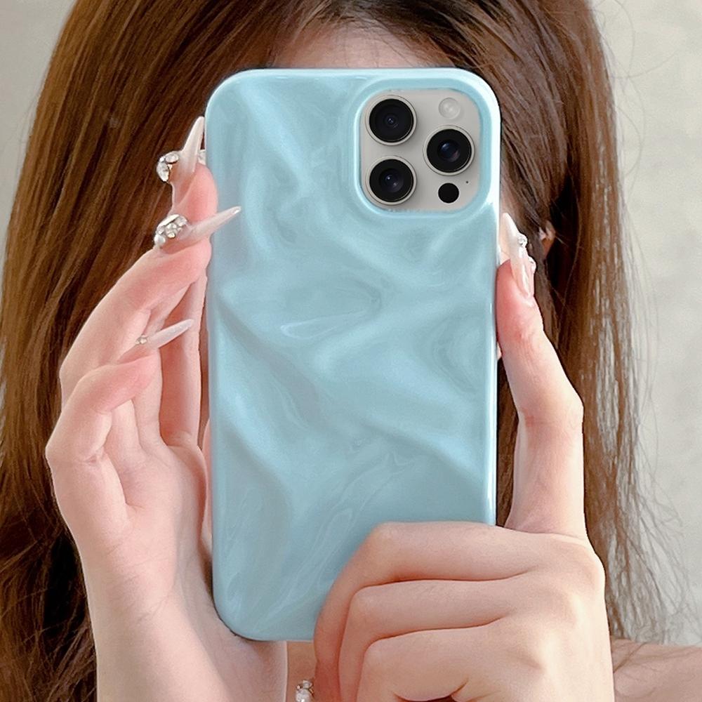 For iPhone 18 Pro Max Water Ripple Electroplating Paint TPU Phone Case - Sky Blue - EDA007060520H