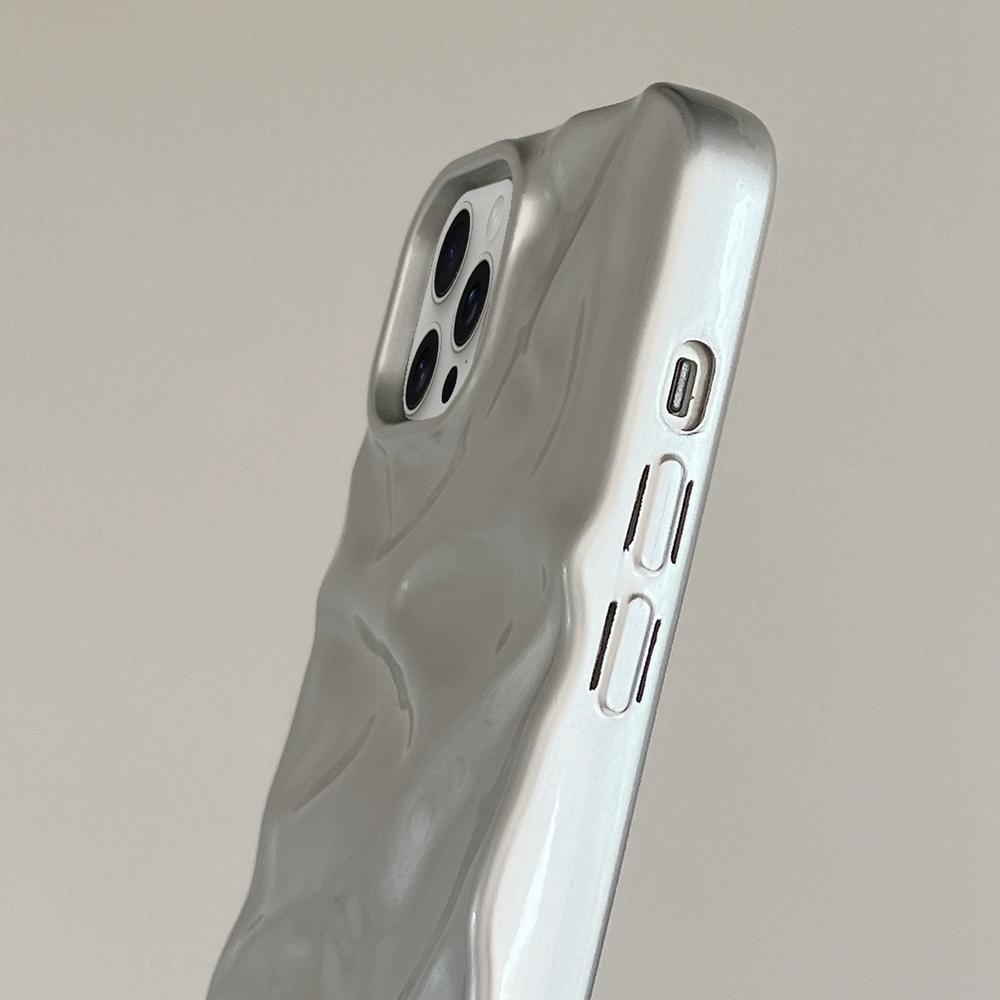 For iPhone 18 Pro Max Water Ripple Electroplating Paint TPU Phone Case - Silver - EDA007060520K