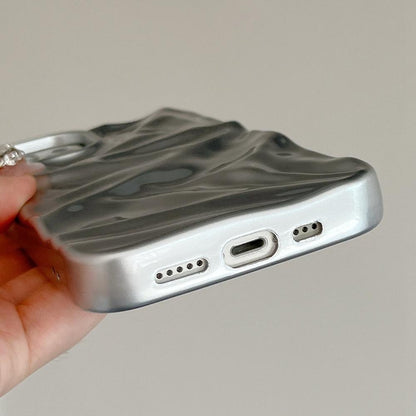 For iPhone 18 Pro Max Water Ripple Electroplating Paint TPU Phone Case - Silver - EDA007060520K