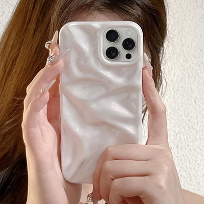 For iPhone 18 Pro Water Ripple Electroplating Paint TPU Phone Case - White - EDA007060521A