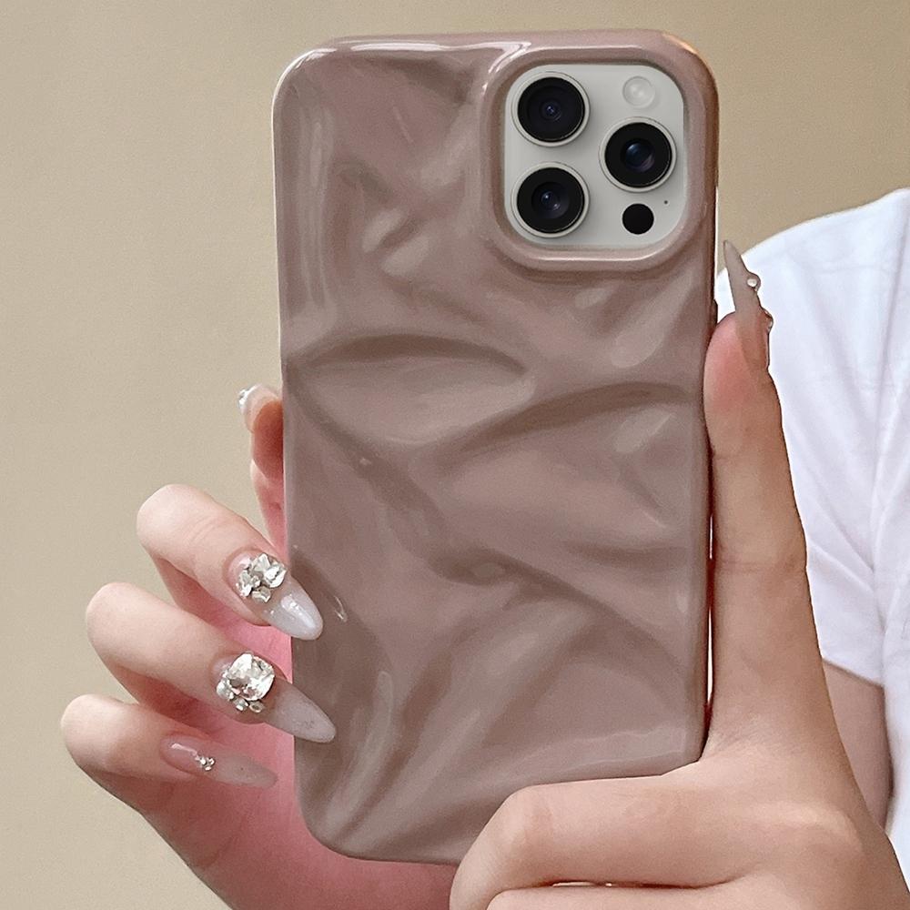 For iPhone 18 Pro Water Ripple Electroplating Paint TPU Phone Case - Pink Brown - EDA007060521G