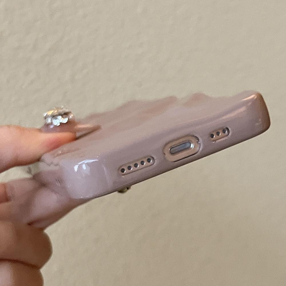For iPhone 18 Pro Water Ripple Electroplating Paint TPU Phone Case - Pink Brown - EDA007060521G