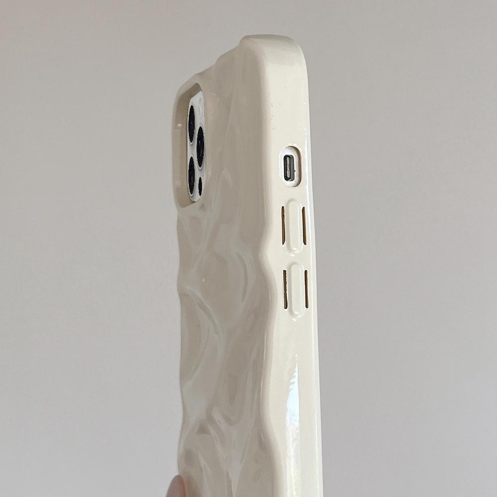 For iPhone 18 Pro Water Ripple Electroplating Paint TPU Phone Case - Milky White - EDA007060521J