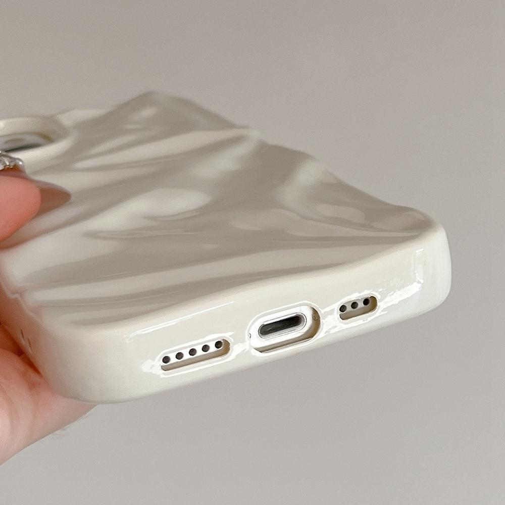 For iPhone 18 Pro Water Ripple Electroplating Paint TPU Phone Case - Milky White - EDA007060521J