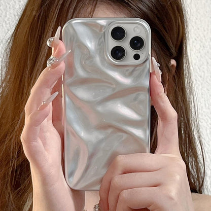 For iPhone 18 Pro Water Ripple Electroplating Paint TPU Phone Case - Silver - EDA007060521K