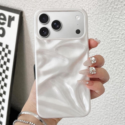 For iPhone 17 Pro Max Water Ripple Electroplating Paint TPU Phone Case - White - EDA007060523A