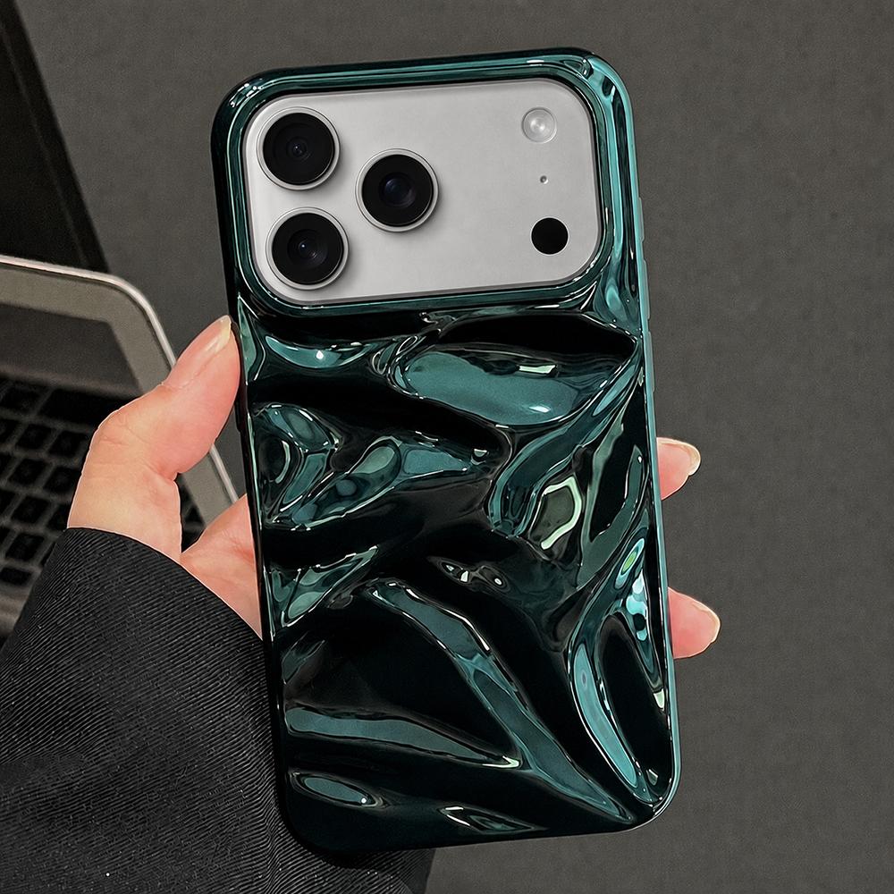 For iPhone 17 Pro Max Water Ripple Electroplating Paint TPU Phone Case - Bright Green - EDA007060523D