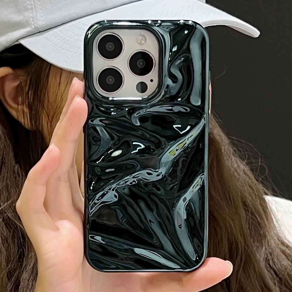 For iPhone 17 Pro Max Water Ripple Electroplating Paint TPU Phone Case - Bright Green - EDA007060523D