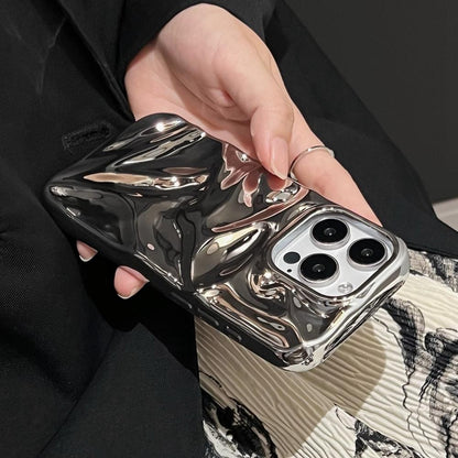 For iPhone 17 Pro Max Water Ripple Electroplating Paint TPU Phone Case - Bright Silver - EDA007060523E